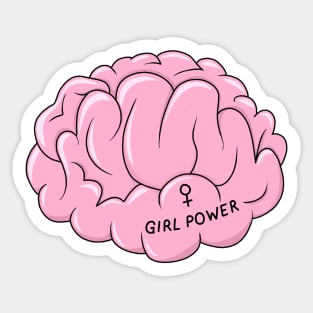 Girl Power Brain Sticker